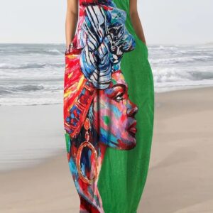 African Queen Art Maxi Dress